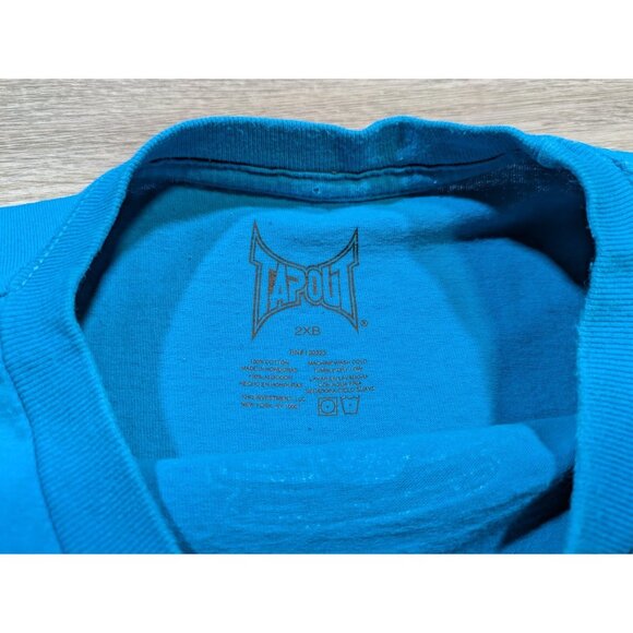 Tapout Men's 2XB 2XL Big Logo Graphic Print T-Shirt Grunge Knife Blue Purple - Picture 2 of 7
